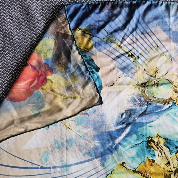 Sinem Dijital D118 Scarf Multicolor Floral Romantic Print Sheen Shawl Pashmina - Picture 9 of 12